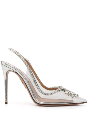 Aquazzura Seduction Crystal 105mm pumps - Silver
