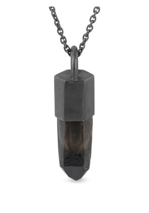 Parts of Four oxidised sterling silver Talisman smoky quartz necklace - Grey
