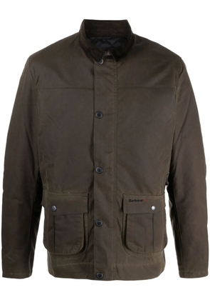 Barbour Brunden Wax corduroy-collar jacket - Green