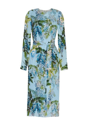 Cara Cara pleated floral-print dress - Blue