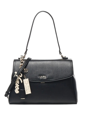 V°73 chain-accented flap shoulder bag - Black