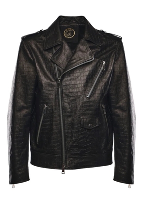 Giuliano Galiano zipped leather jacket - Black