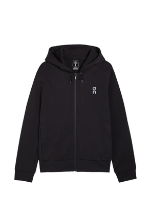 On zipped hooded sweatshirt - Black