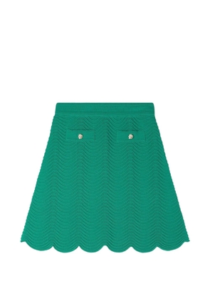 SANDRO wave-pattern knitted skirt - Green
