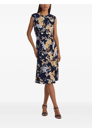 Lauren Ralph Lauren floral-print fitted midi dress - Blue