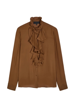 Nili Lotan Lily ruffled button-down blouse - Brown