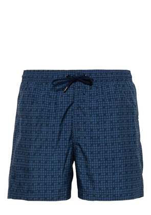Canali houndstooth swim shorts - Blue