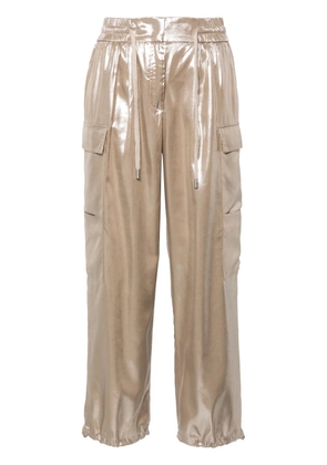 Peserico metallic straight-leg cargo pants - Neutrals