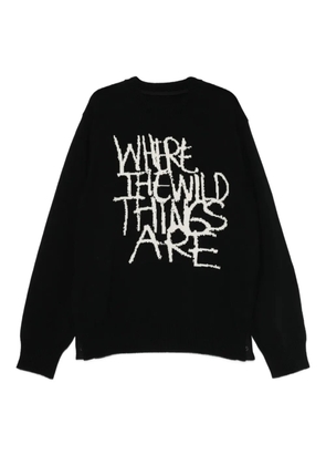 sacai text-print sweater - Black