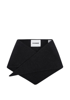 Jil Sander logo-patch scarf - Black
