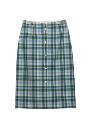 Prada plaid cotton pencil skirt - Blue