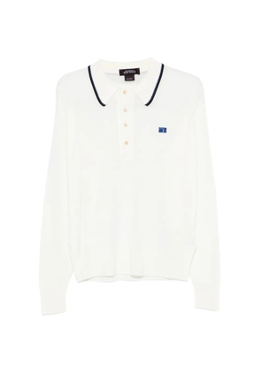 Wales Bonner x John Smedley logo-embroidery polo shirt - Neutrals