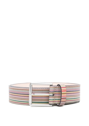 Paul Smith striped leather belt - Blue