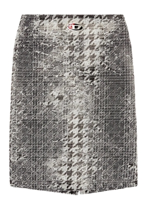 Diesel jacquard houndstooth midi skirt - Black