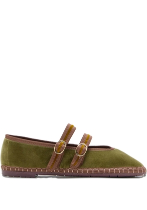 FLABELUS Claire buckle strap claire espadrilles - Green
