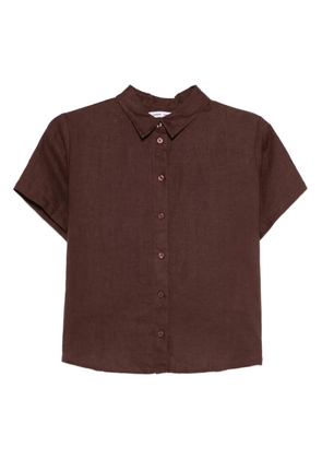 SAMSOE SAMSOE button-front linen shirt - Brown