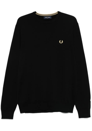 Fred Perry logo-embroidered sweater - Black