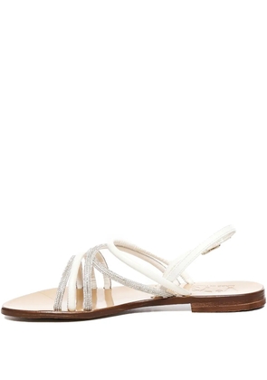 V°73 embellished-strap flat sandals - White