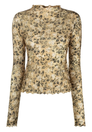 KNWLS Halcyon semi-sheer top - Yellow