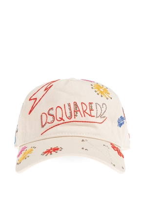 DSQUARED2 embroidered embellished cap - Neutrals