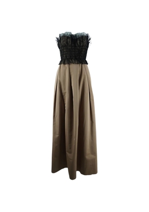 Max Mara tulle-overlay dress - Brown