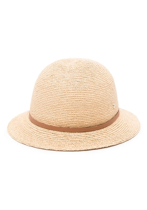 Helen Kaminski woven raffia cloche hat - Neutrals