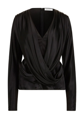 Nina Ricci draped V-neck top - Black