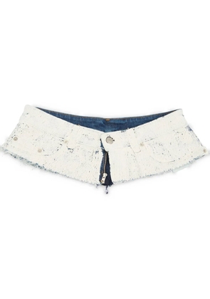MM6 Maison Margiela coated-finish denim belt - White