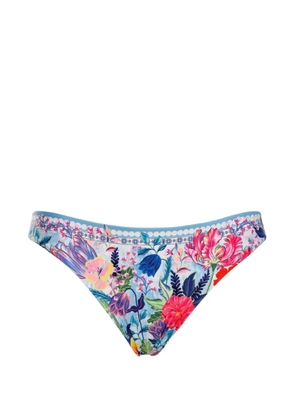 Agua Bendita Ilu floral reversible bikini bottoms - Blue