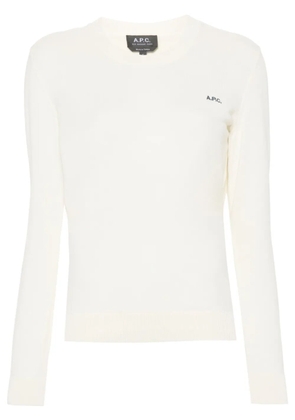A.P.C. logo-embroidered jumper - Neutrals