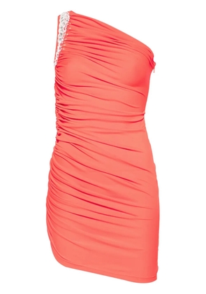 David Koma crystal-claw draped mini dress - Orange