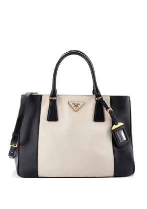 Prada Pre-Owned Bicolor Double Zip Lux Saffiano Leather Medium tote bag - Black
