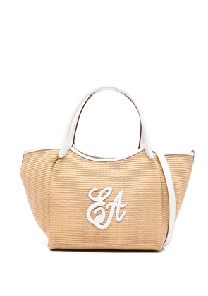 Emporio Armani medium woven-design tote bag - Neutrals