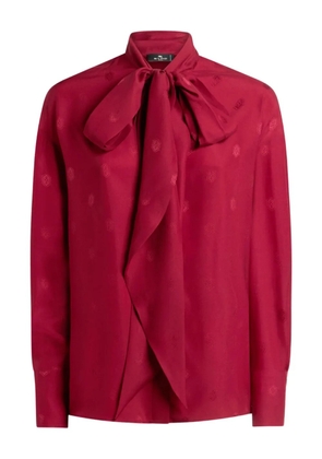 ETRO jacquard tie-neck blouse - Red