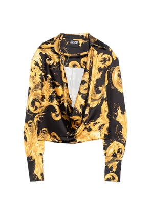 Versace Jeans Couture cowl-neck baroque-print blouse - Black