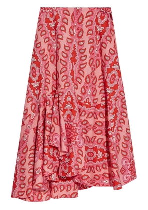 ETRO paisley-print asymmetric skirt - Pink