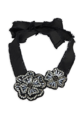 RED(V) frayed floral necklace - Black