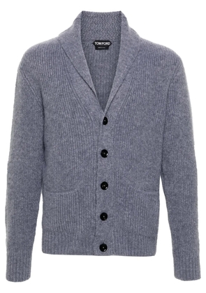 TOM FORD shawl-collar ribbed cardigan - Grey