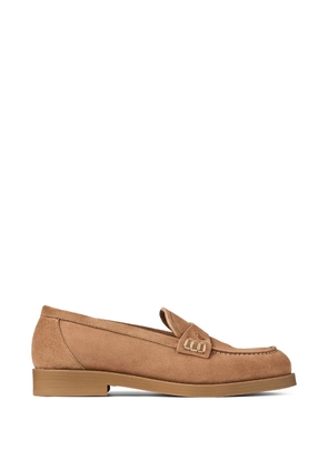 Jimmy Choo Ivy logo-detail loafers - Brown