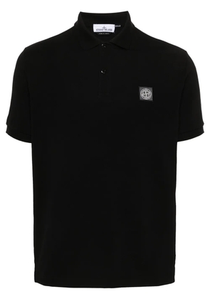Stone Island Compass-appliqué polo shirt - Black