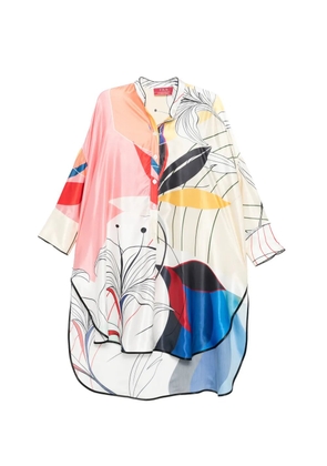 F.R.S For Restless Sleepers floral-print shirt mini dress - White