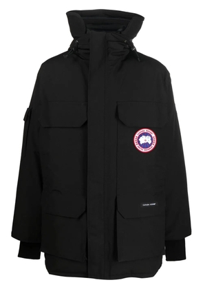 Canada Goose logo-patch hooded down jacket - Black