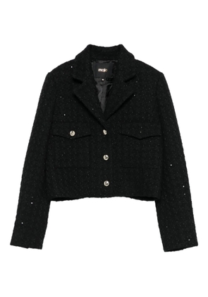 Maje sequin-embellished tweed blazer - Black