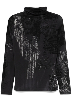 Y's abstract-print top - Black