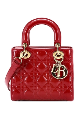 Christian Dior Pre-Owned Lady Dior Bag Cannage Quilt Patent Small satchel - Red