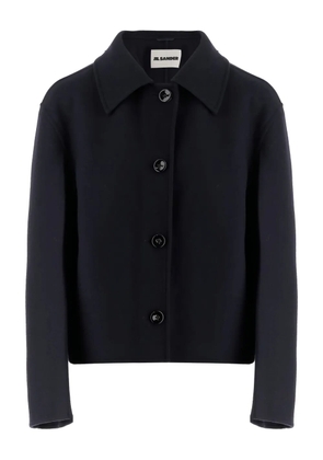 Jil Sander button-fastening wool coat - Blue
