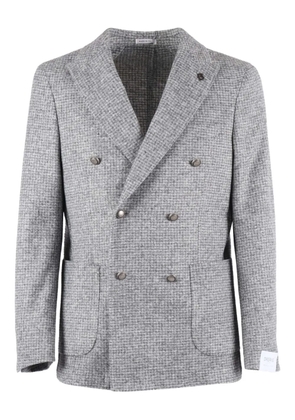 Brera check-print double-breasted blazer - Grey