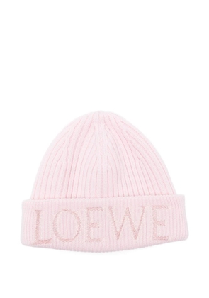 LOEWE logo-detail beanie - Pink