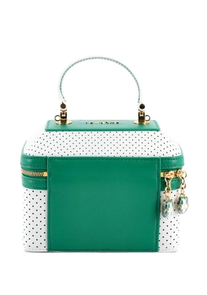 Bvlgari Pre-Owned Serpenti Forever Top Handle Convertible Vanity Perforated Leather Small satchel - White