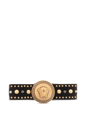 Versace medusa studded leather hair clip - Black